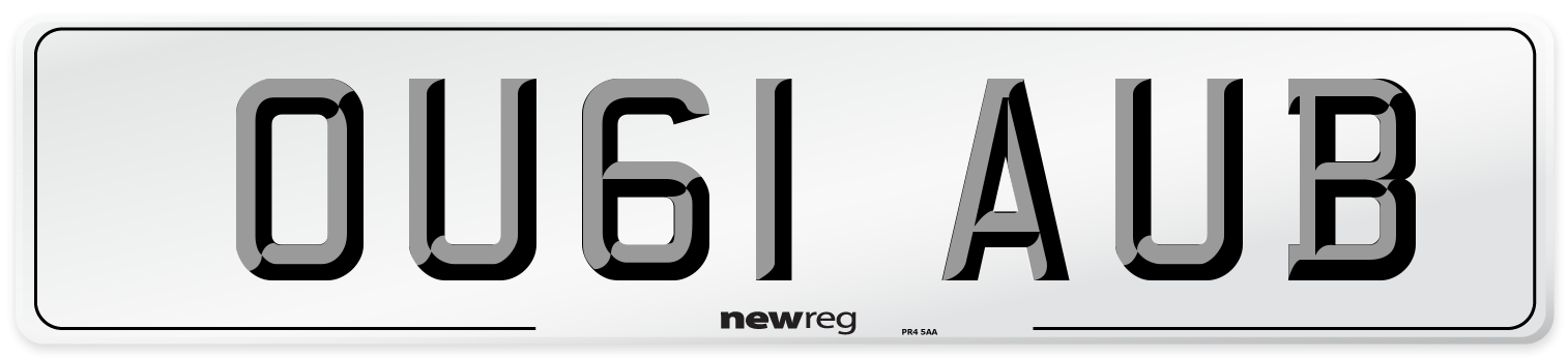 OU61 AUB Number Plate from New Reg